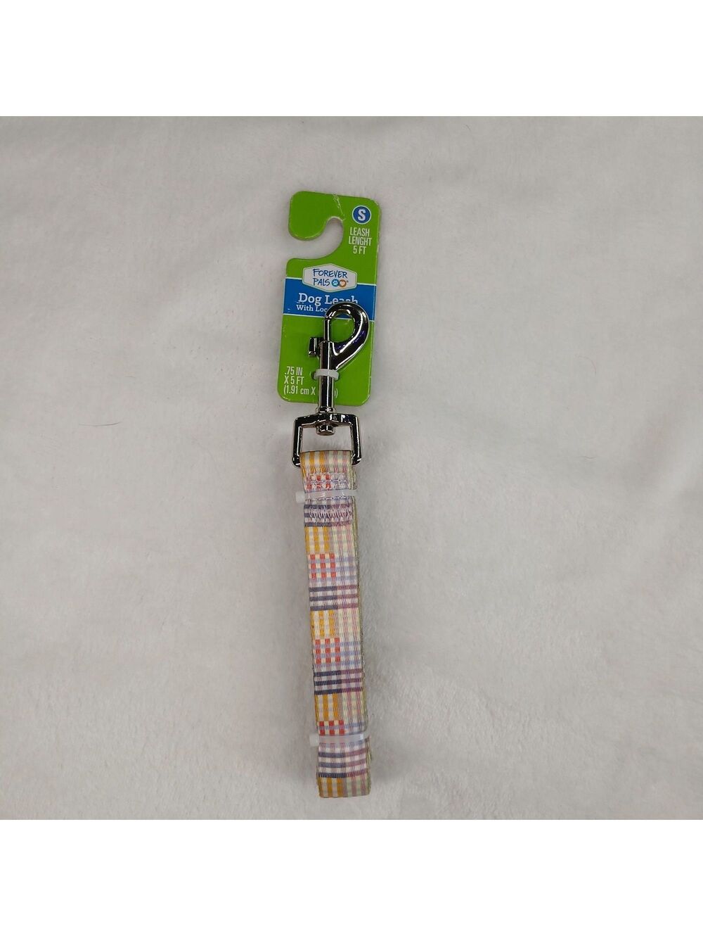 Forever Pals Dog Leash Small Medium 5ft Plaid Pastel Multi Color New With Tags